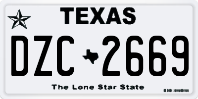 TX license plate DZC2669