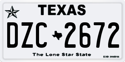 TX license plate DZC2672