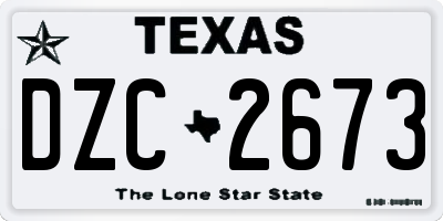 TX license plate DZC2673