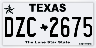TX license plate DZC2675