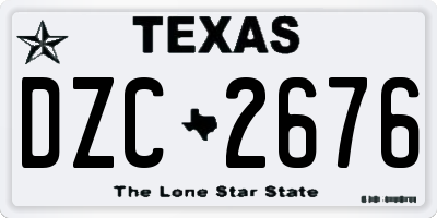 TX license plate DZC2676