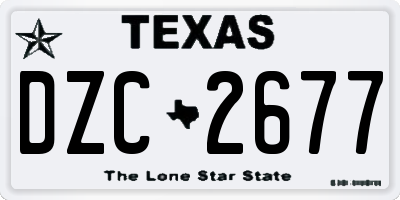 TX license plate DZC2677