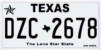 TX license plate DZC2678