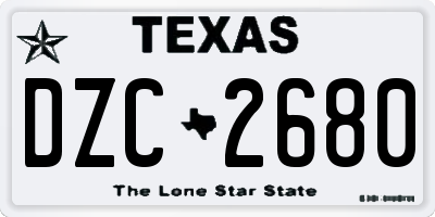 TX license plate DZC2680