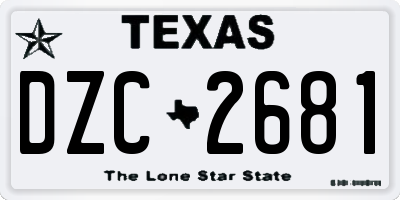 TX license plate DZC2681