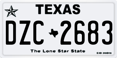 TX license plate DZC2683