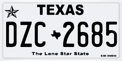 TX license plate DZC2685