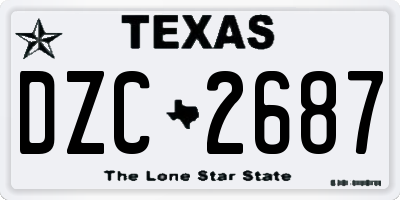 TX license plate DZC2687