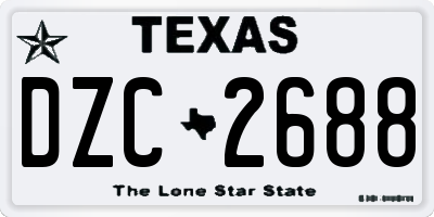 TX license plate DZC2688