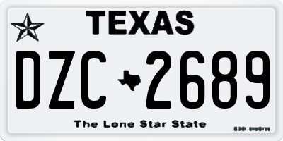 TX license plate DZC2689