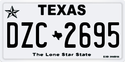 TX license plate DZC2695