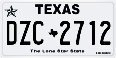 TX license plate DZC2712