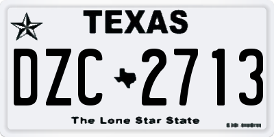 TX license plate DZC2713