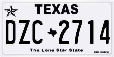 TX license plate DZC2714