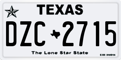 TX license plate DZC2715