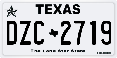 TX license plate DZC2719