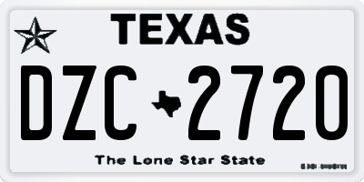 TX license plate DZC2720