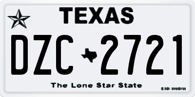 TX license plate DZC2721