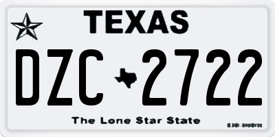 TX license plate DZC2722