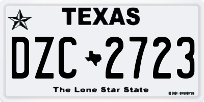 TX license plate DZC2723