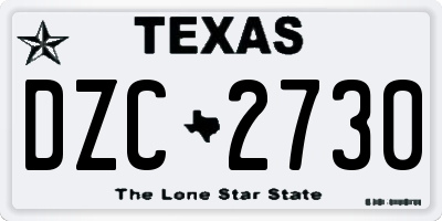 TX license plate DZC2730