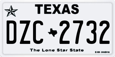 TX license plate DZC2732