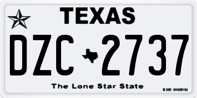 TX license plate DZC2737
