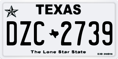 TX license plate DZC2739