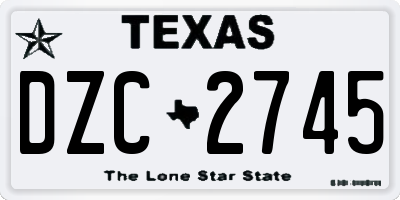 TX license plate DZC2745
