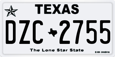 TX license plate DZC2755