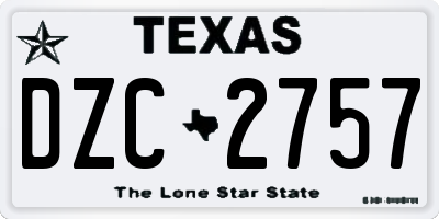 TX license plate DZC2757