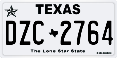 TX license plate DZC2764