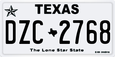 TX license plate DZC2768