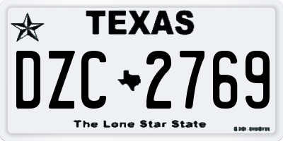 TX license plate DZC2769