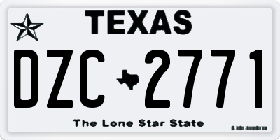 TX license plate DZC2771