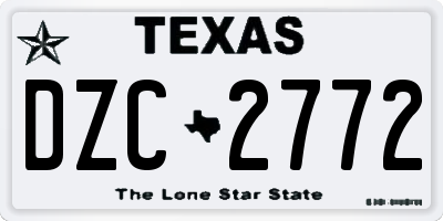 TX license plate DZC2772