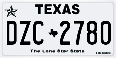 TX license plate DZC2780