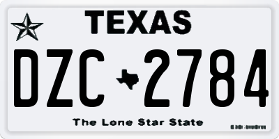 TX license plate DZC2784