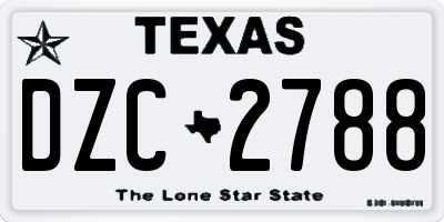 TX license plate DZC2788