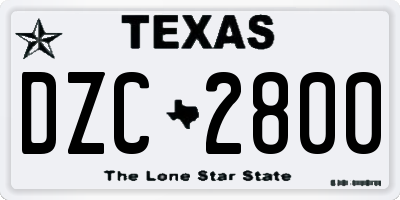 TX license plate DZC2800