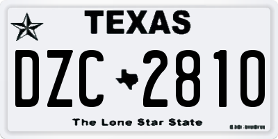 TX license plate DZC2810