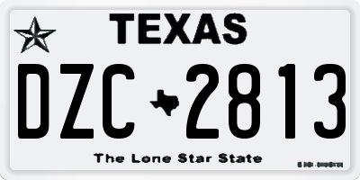 TX license plate DZC2813