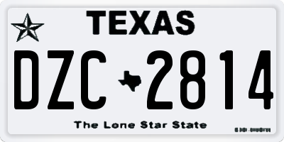 TX license plate DZC2814