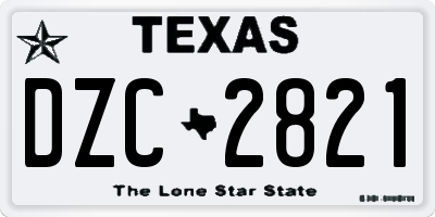 TX license plate DZC2821