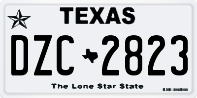 TX license plate DZC2823