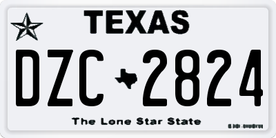 TX license plate DZC2824