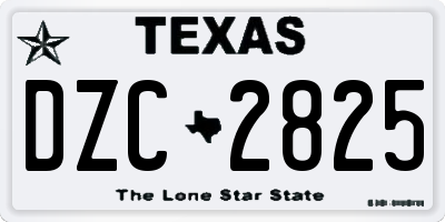TX license plate DZC2825