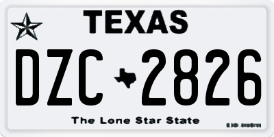 TX license plate DZC2826