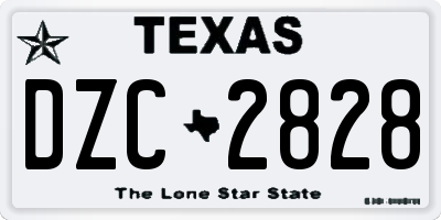 TX license plate DZC2828