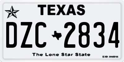 TX license plate DZC2834